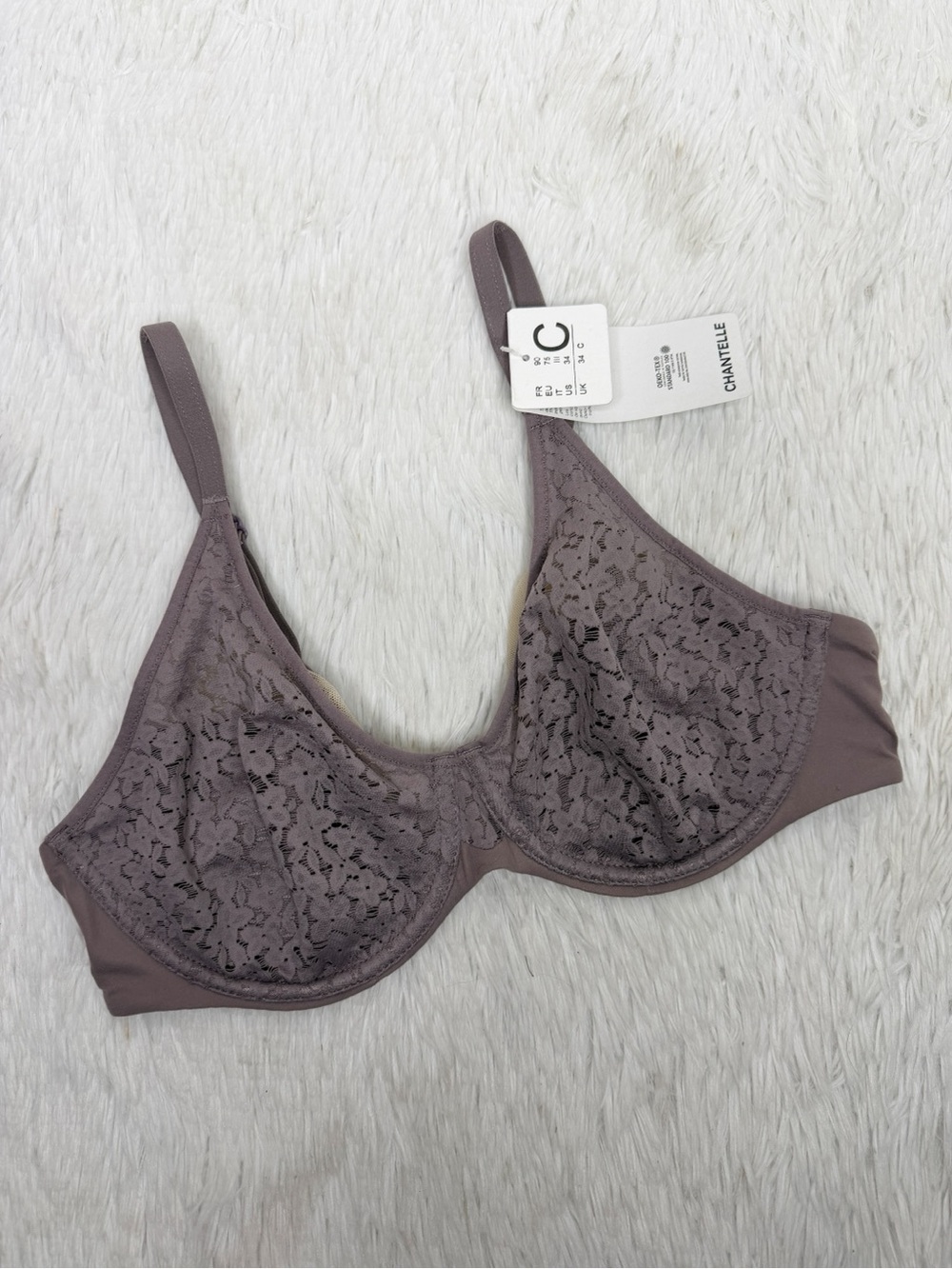 CHANTELLE / Norah comfort mauve purple underwire bra / 34C *flaw*
